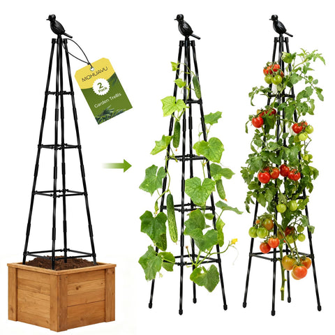 MQHUAYU mqhuyu 65-inch garden trellis outdoors supports climbing plants while saving space.