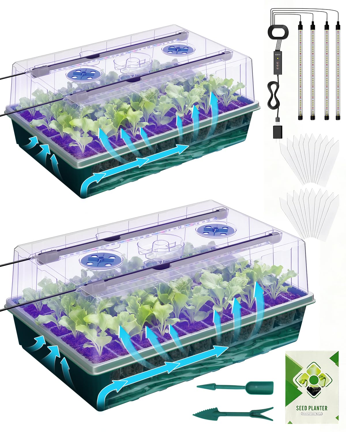 MQJIAZHI seed starter with self-watering reservoir keeps moisture steady for germination