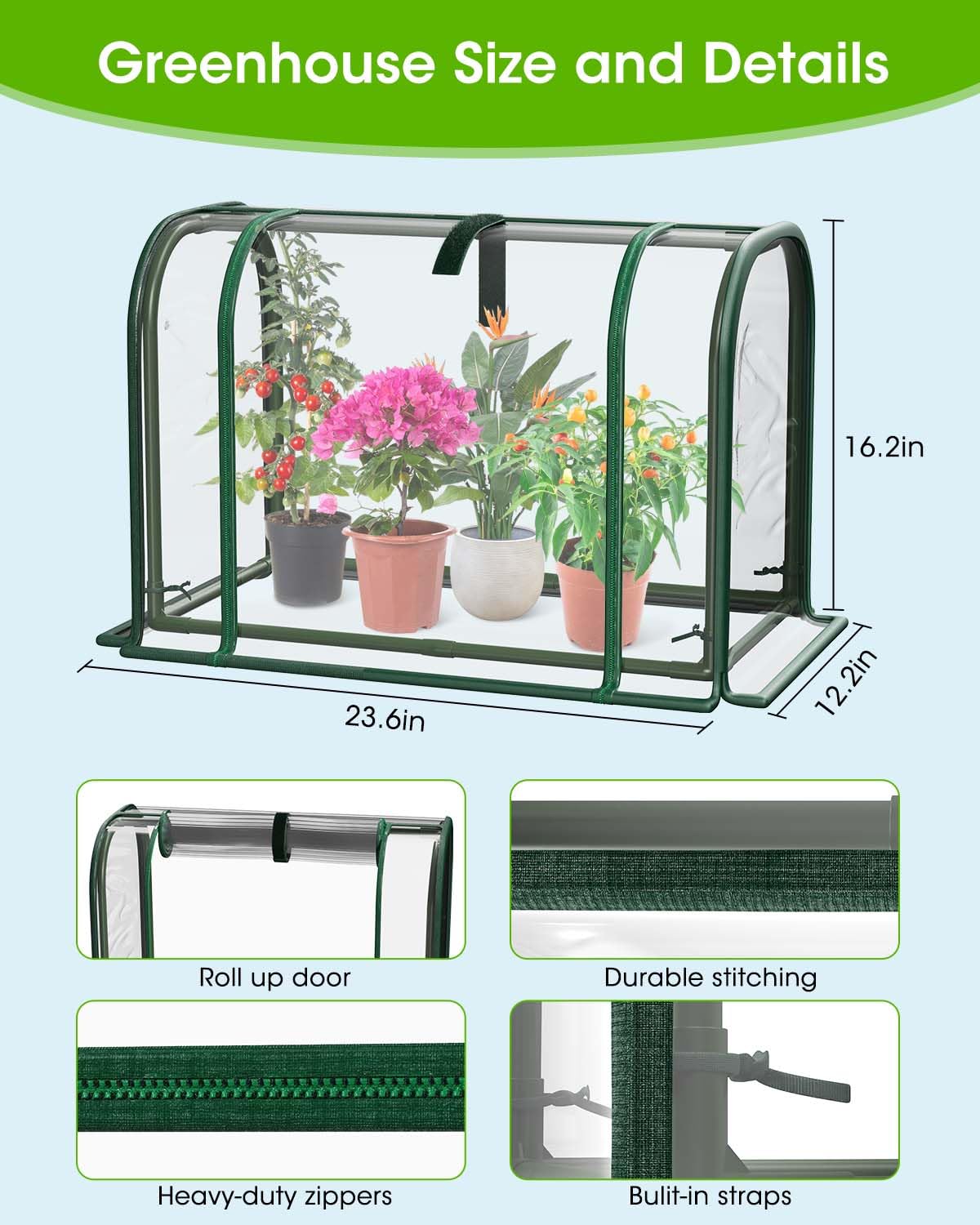 MQJIAZHI compact dimensions fit on a windowsill for space-efficient gardening