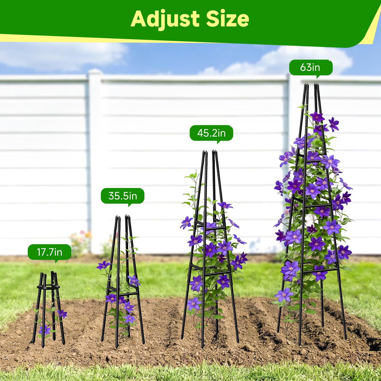 MQJIAZHI potted-plants-trellis fits balcony pots with compact design.