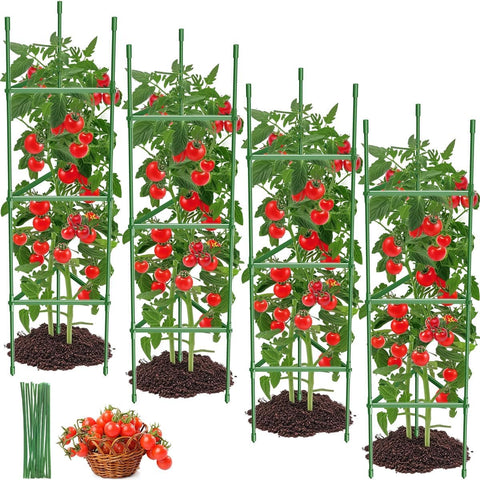 MQJIAZHI tomato cage assembly setup demonstrates tool-free installation.