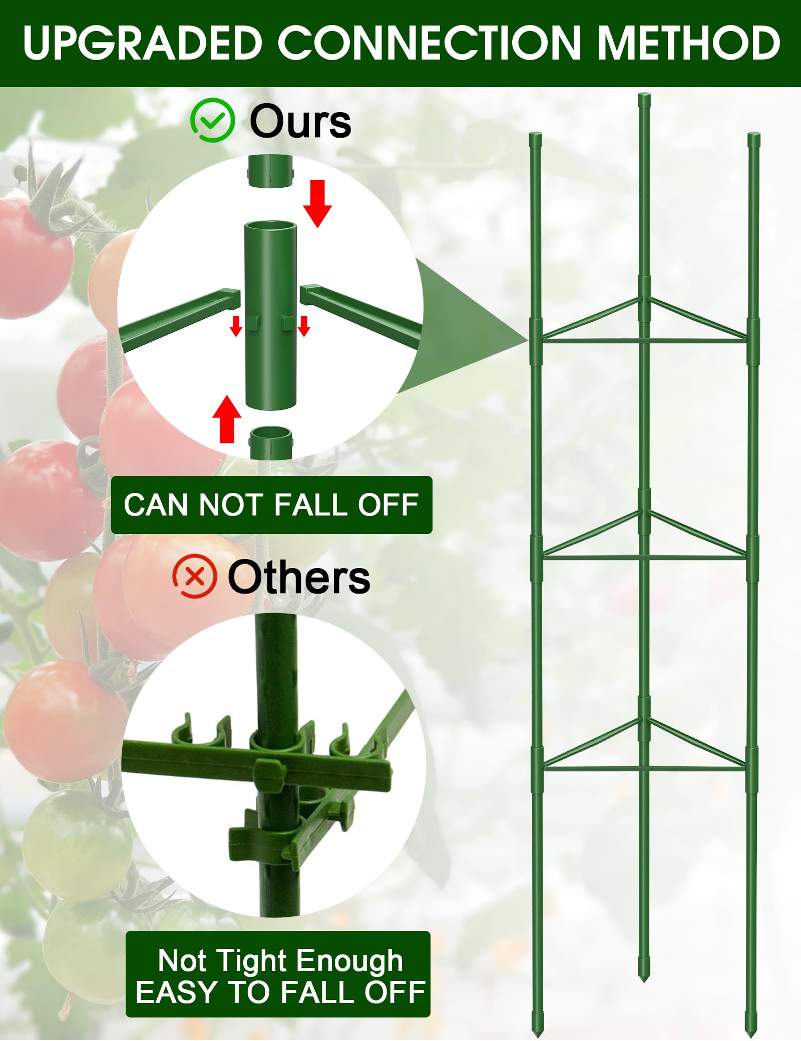 MQJIAZHI height-adjustable cage reaches up to 51.2 inches for growing vines.