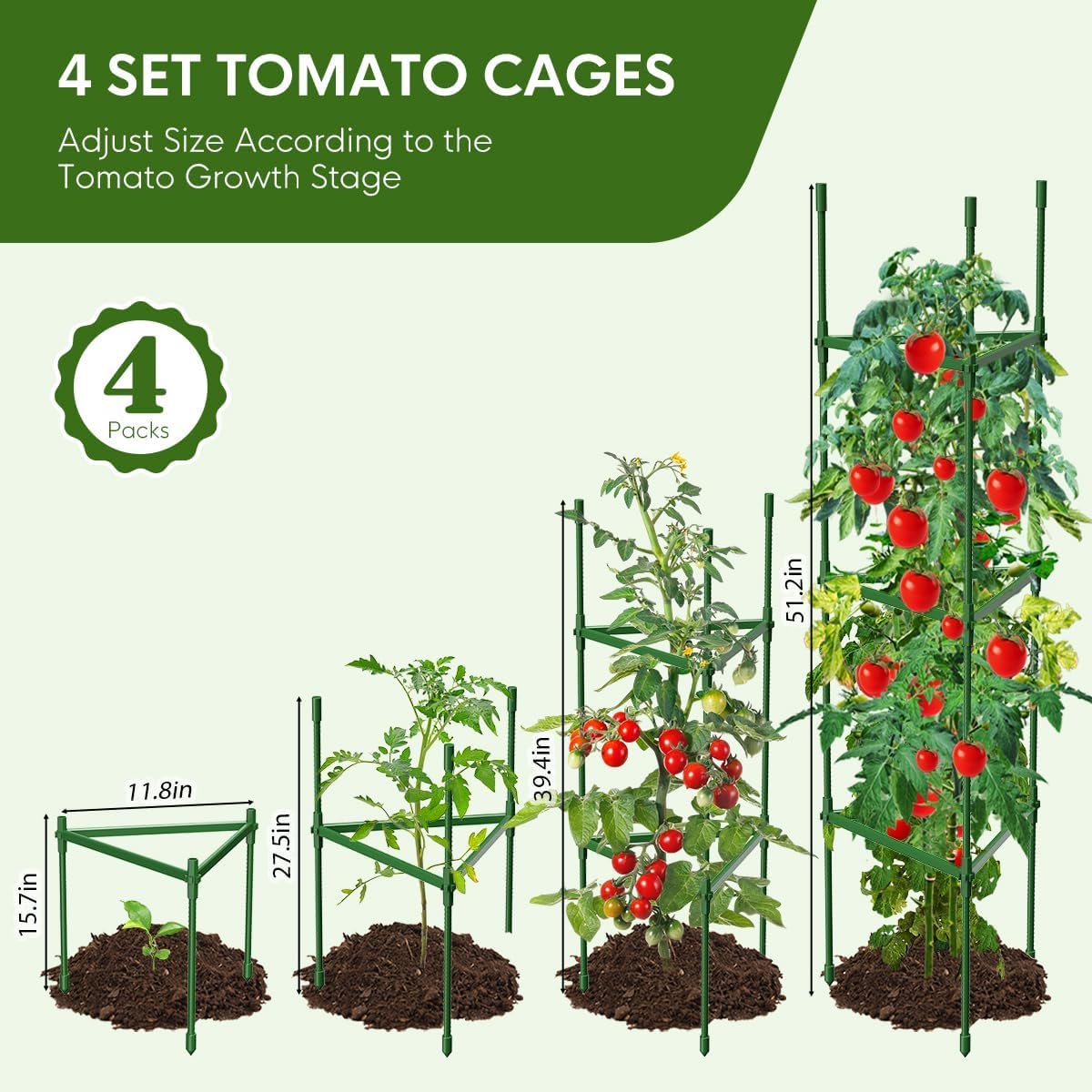 MQJIAZHI height adjustment shows adaptable support as plants grow.