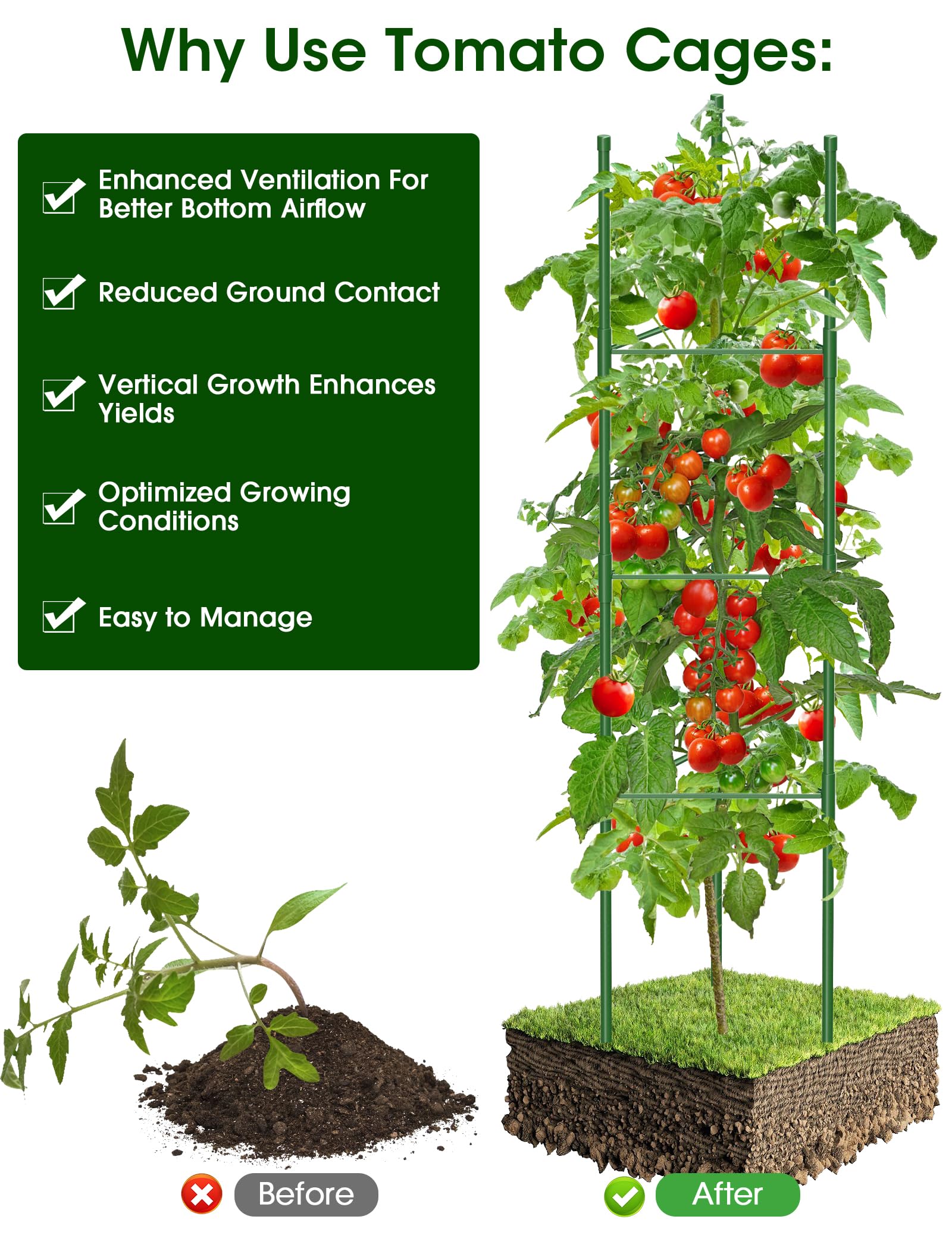 MQJIAZHI multi-purpose trellis supports tomatoes, cucumbers, peas, and roses.