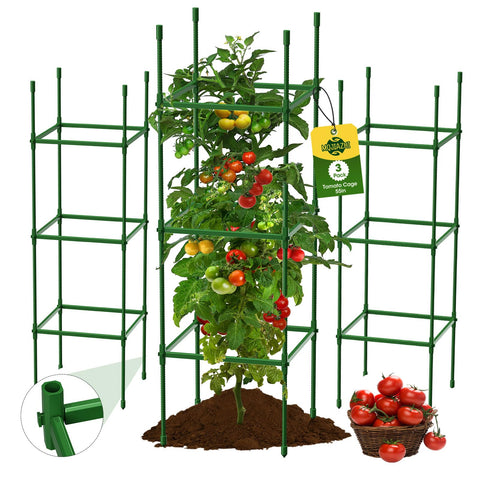 MQJIAZHI square tomato cage assembled for sturdy garden support.