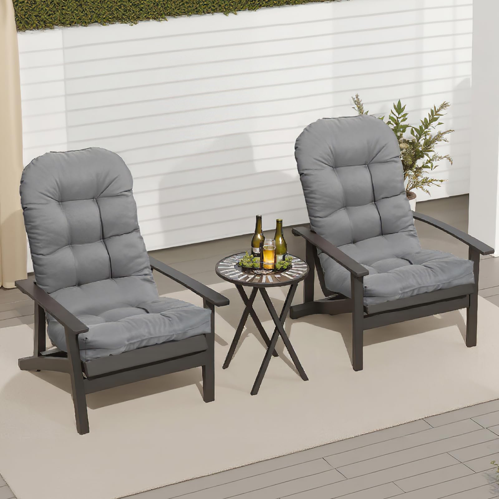 MQK Adirondack chair cushion, side view, soft PP cotton and high elasticity
