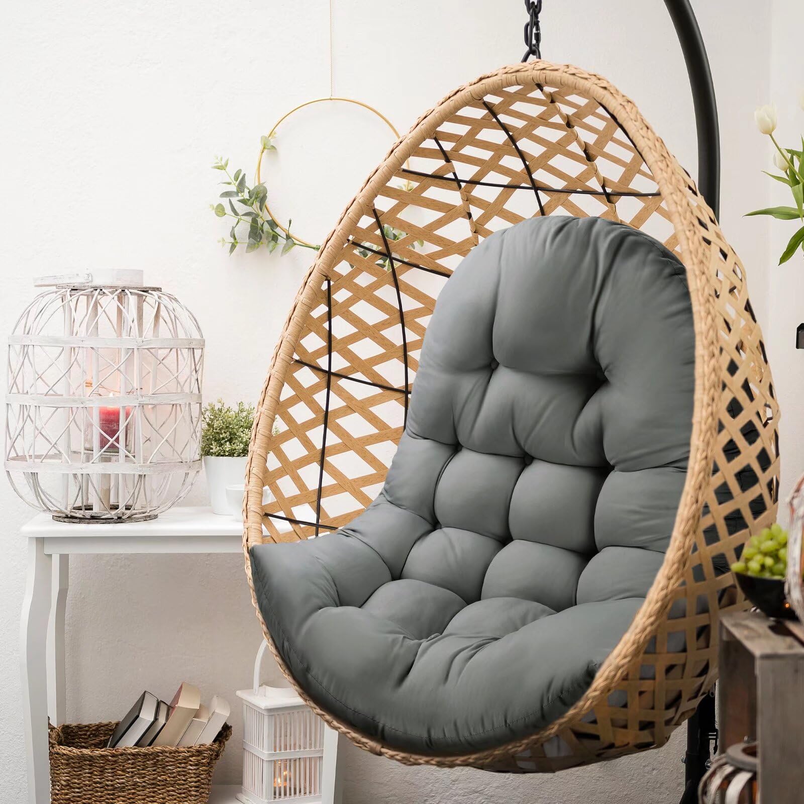 MQK egg chair cushion features high elasticity PP cotton that stays fluffy
