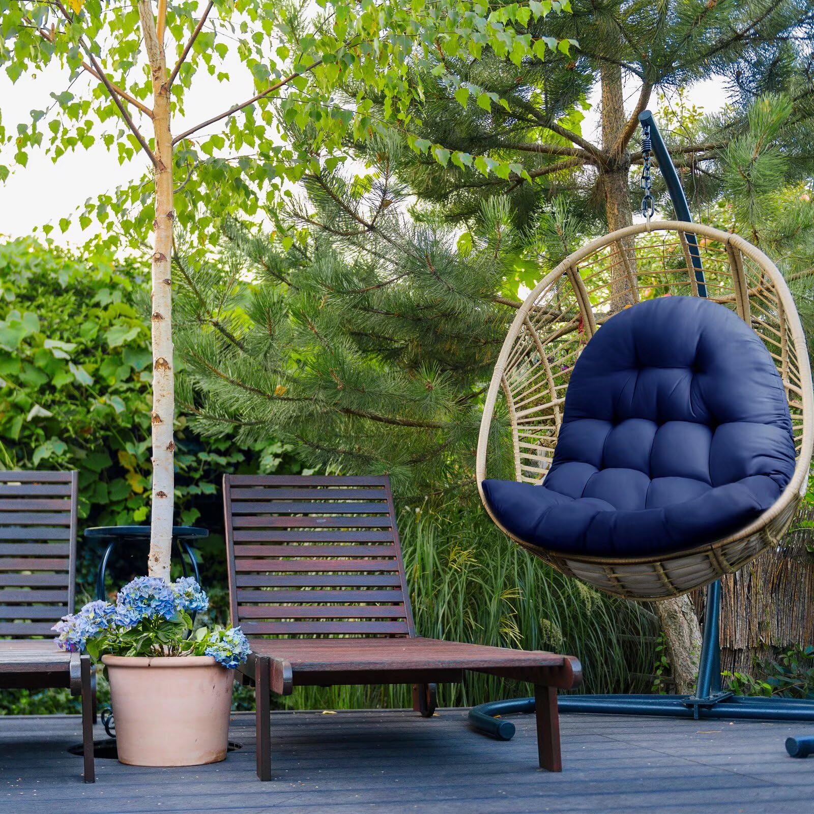 MQK egg chair cushion with high-elasticity PP cotton for quick fluff and lasting shape