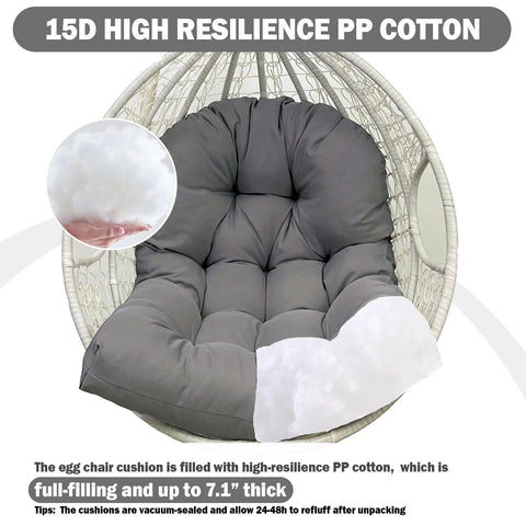 MQK patio cushion sized 48 by 32 by 7 inches fits many egg chairs
