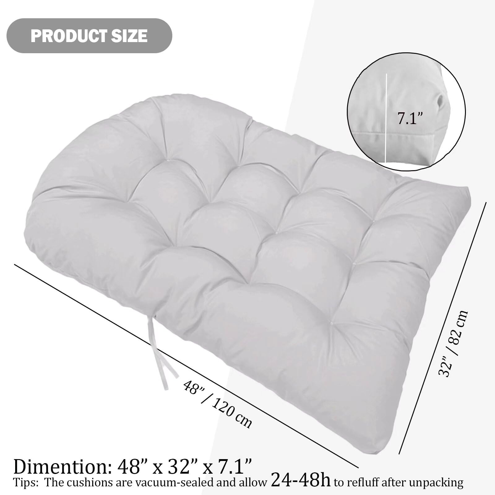 MQK large 48x32x7-inch cushion fits many egg chairs.