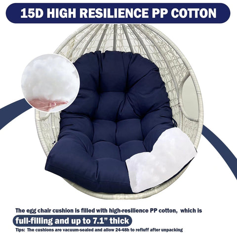 MQK patio cushion measures 48 by 32 by 7 inches for ample seating