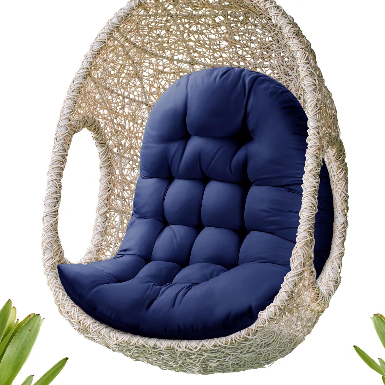 MQK patio egg chair cushion thick and plush for full-body support