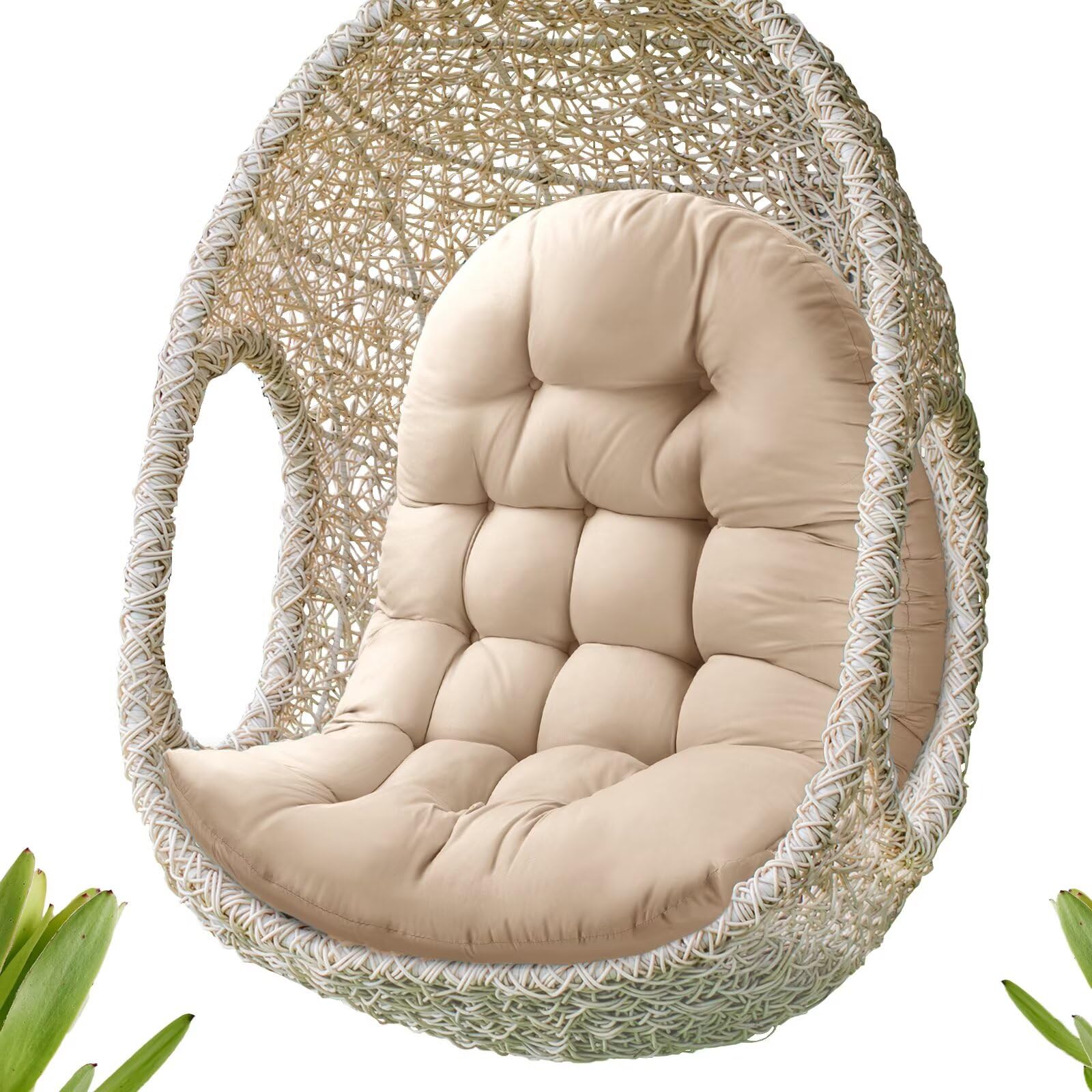 MQK thick egg chair cushion for patio comfort and back support