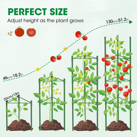 MQUPIN adjustable tomato cage adapts to plant growth stages with ease.