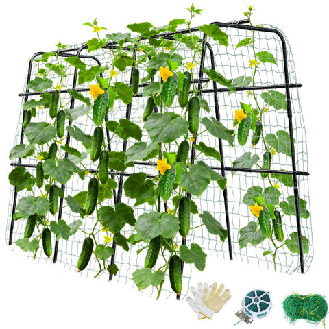MQUPIN cucumber trellis U-shaped arch supports heavy vines for robust yields.