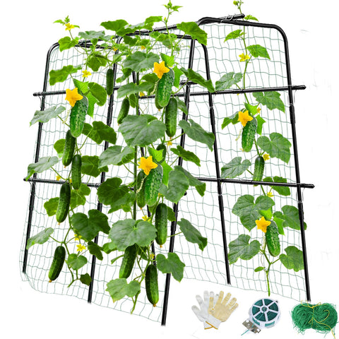 MQUPIN cucumber trellis with U-shaped arch support for sturdy climbing plants.