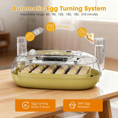 MQUPIN external water-filling system keeps moisture consistent during incubation.