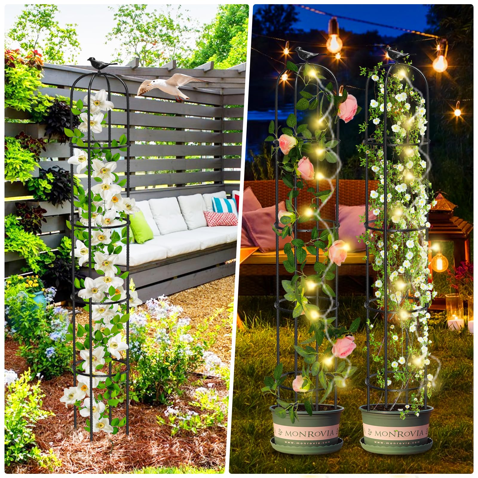 MQUPIN supports flowering vines and vegetables with strong vertical structure