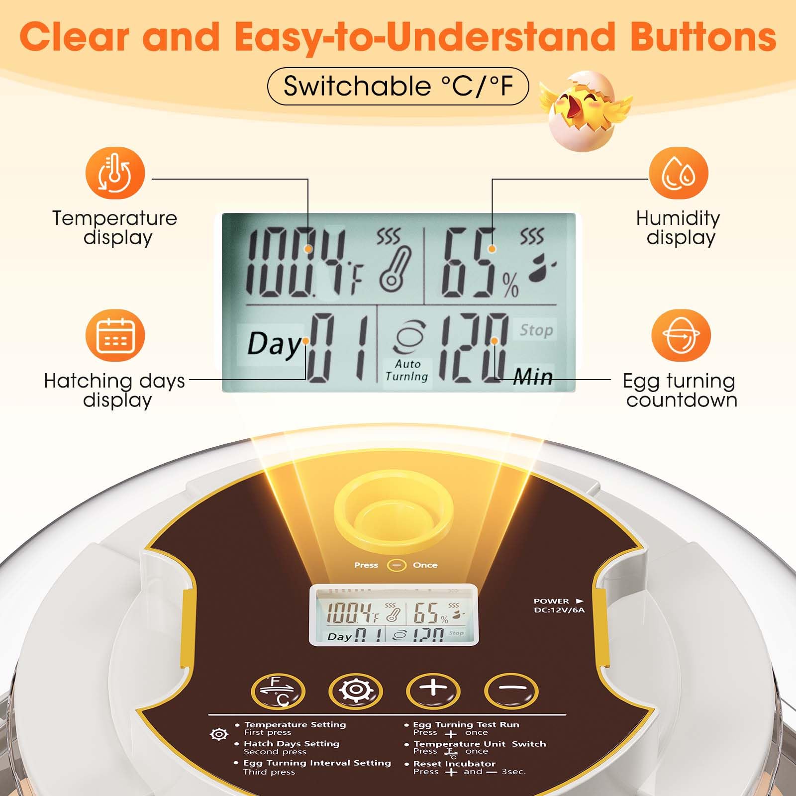MQUPIN incubator showing dual trays for different egg sizes in use