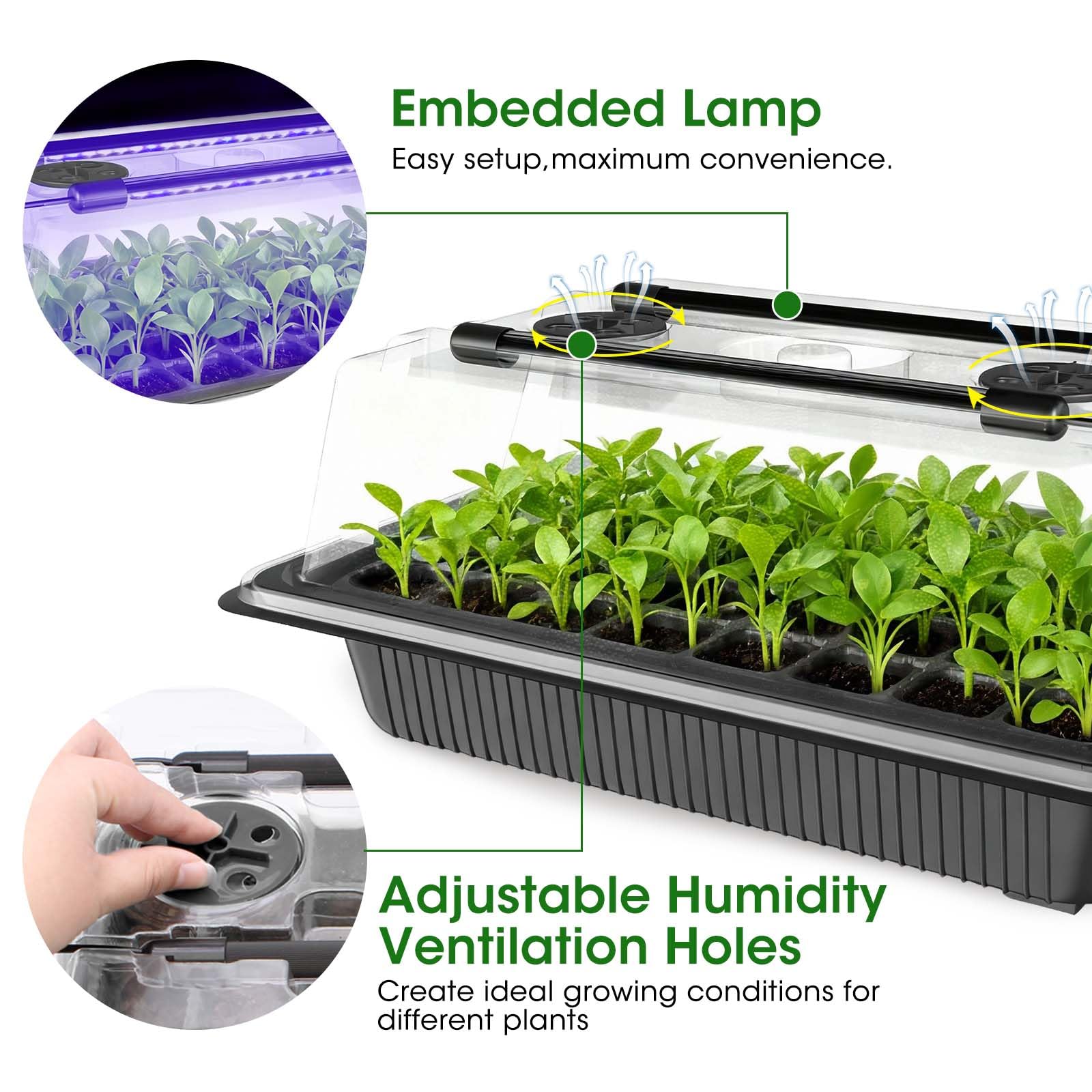 MQUPIN humidity dome demonstrates moisture control for steady seedling hydration.