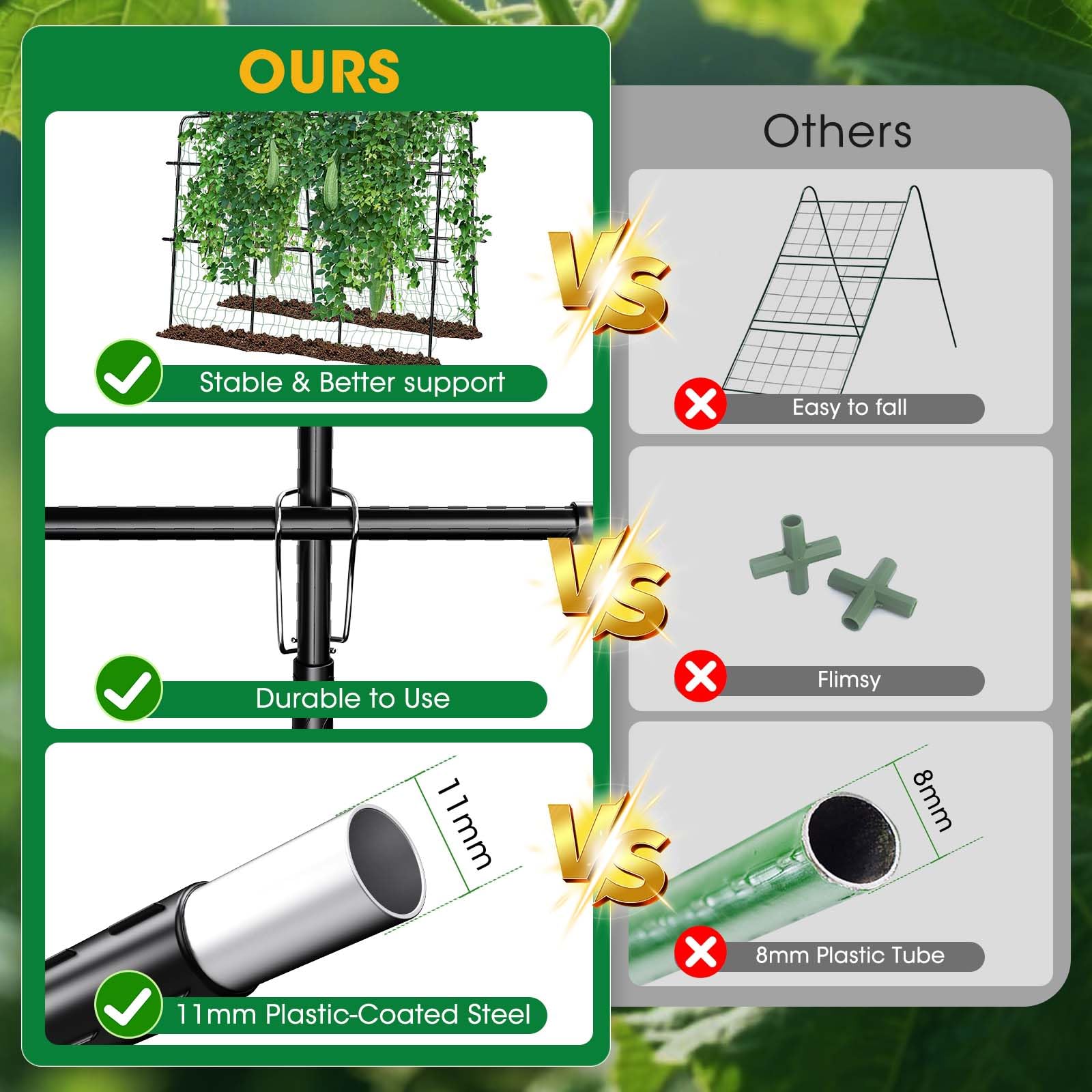 MQUPIN steel tubes resist rain and snow while staying sturdy.
