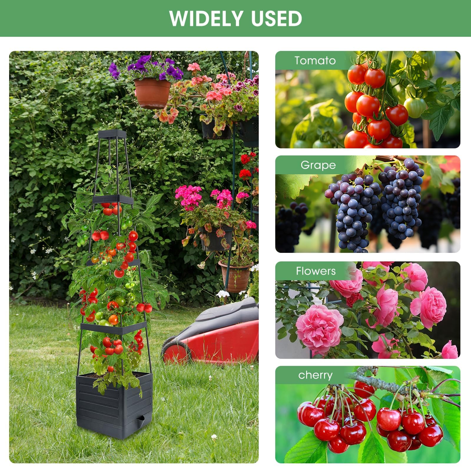MQUPIN tomato planter box sold as a 2-pack for versatile garden layouts.