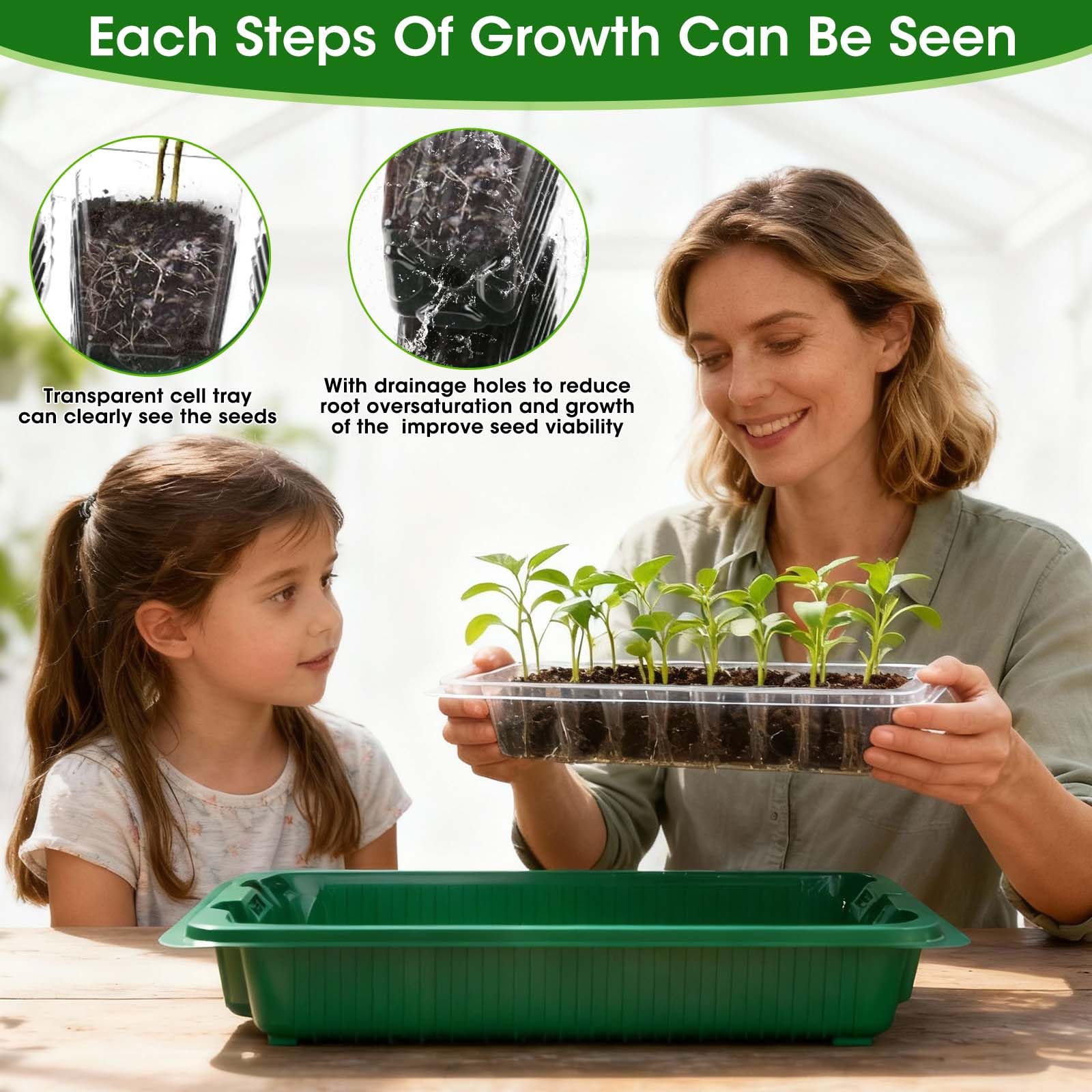 MQUPIN two-trays-compact-design saves space for indoor gardening.
