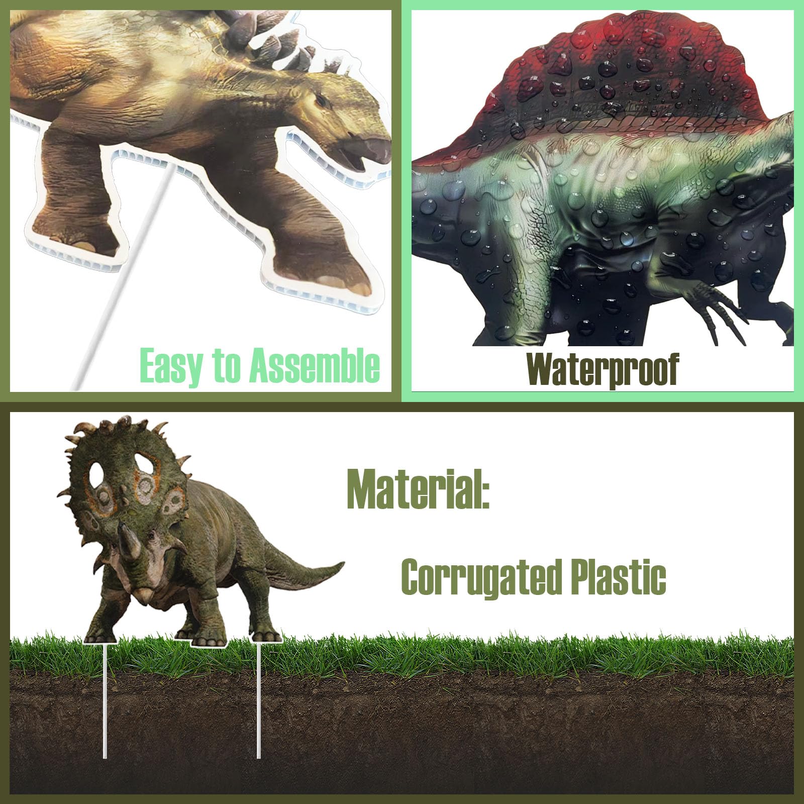 MQZQP Dinosaur Yard Sign weatherproof design for durable outdoor displays
