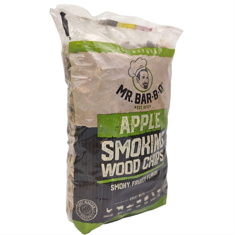 Mr. Bar-B-Q apple wood chips used for grilling meats to enhance flavor.
