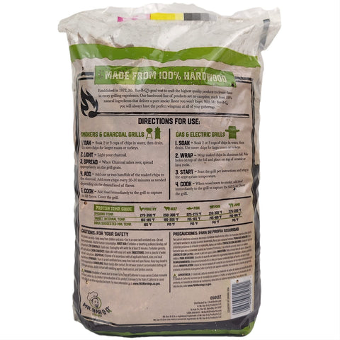 Mr. Bar-B-Q apple wood chips producing apple smoke flavor for BBQ.
