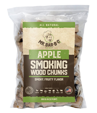 Mr. Bar-B-Q apple wood chunks in a 3.5 lb bag for flavorful backyard smoking