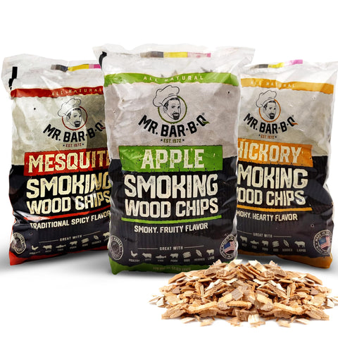 Mr. Bar-B-Q Applewood wood chips bag for pork and poultry smoke.