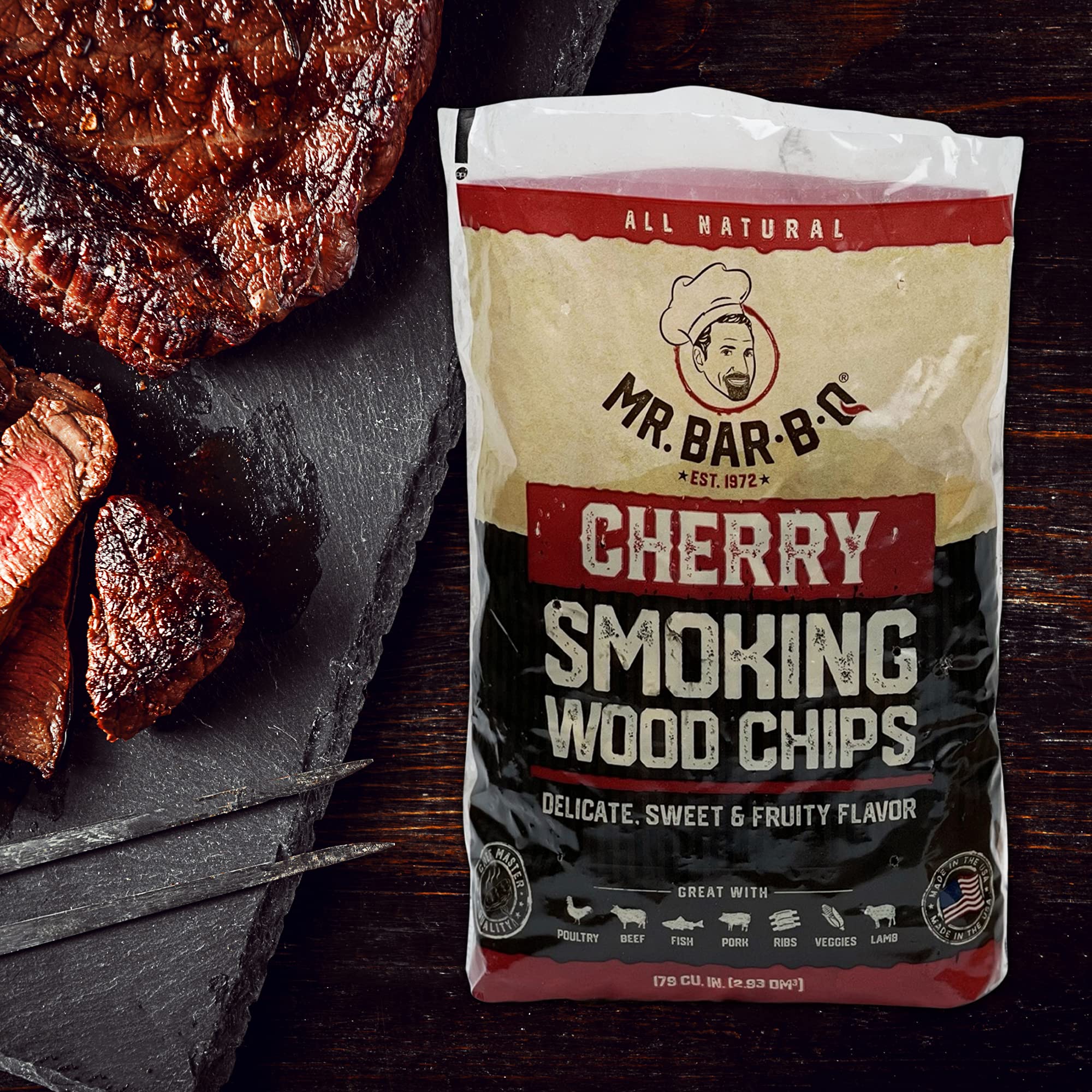 Mr Bar-B-Q cherry wood chips ideal for camping barbecues outdoors