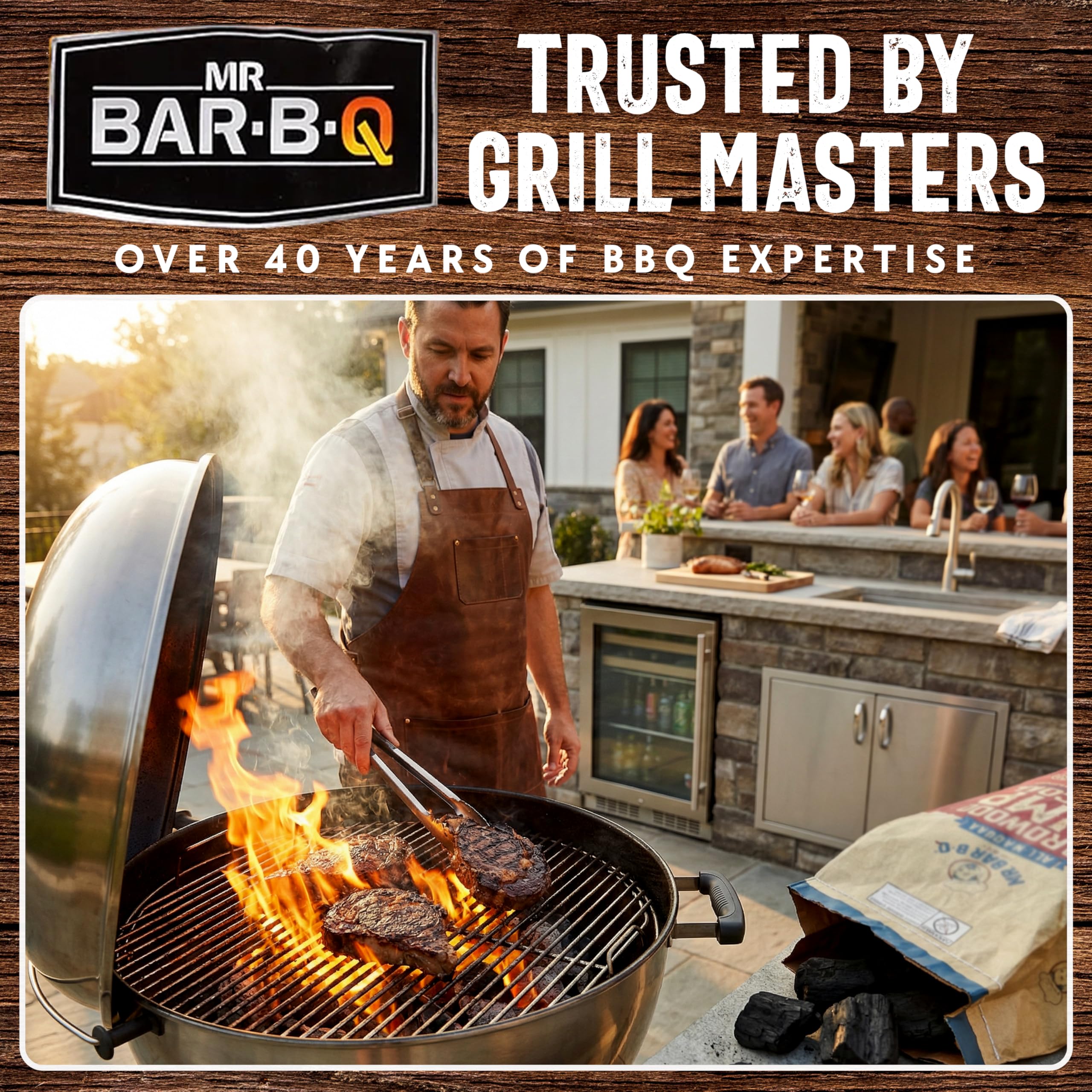 Mr. Bar-B-Q lump charcoal ash reduction for cleaner grilling sessions.