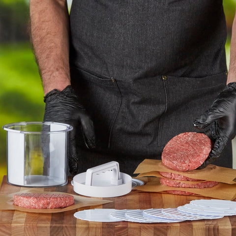 Mr. Bar-B-Q patty storage container lid keeps patties organized