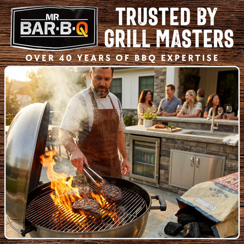 Mr. Bar-B-Q smoky-flavor charcoal boosts grilled dishes.