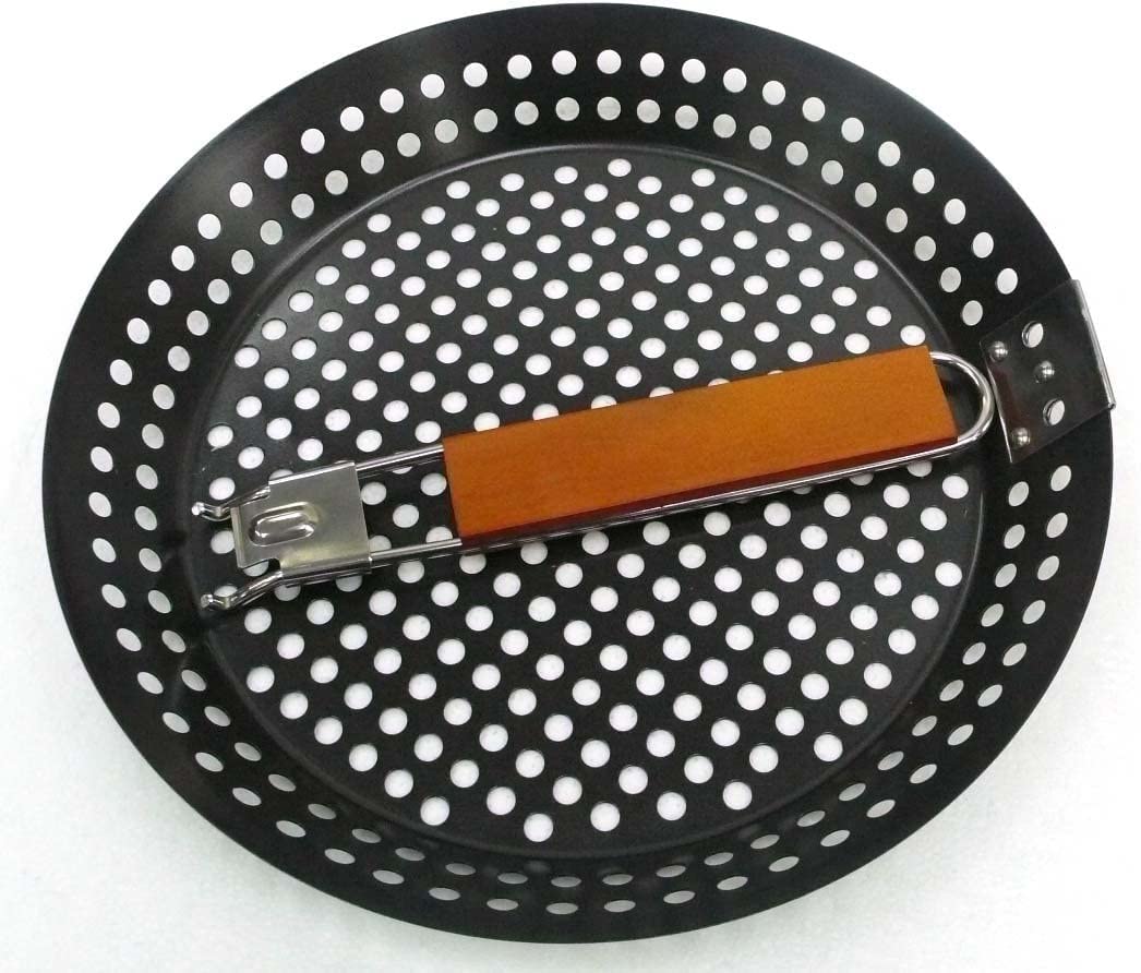 Mr Bar-B-Q close-up of sturdy cast iron handle for durable grilling