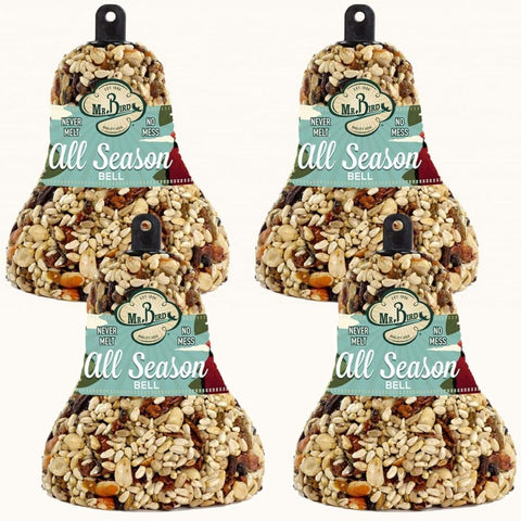 Mr. Bird All Season Fruit and Nut Seed Bell 14oz attracts birds year-round.