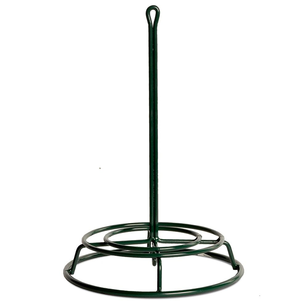 Mr. Bird EZ Feeder outdoors shows it holding small or large seed cylinders for flexible feeding.