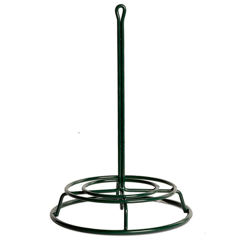 Mr. Bird EZ Feeder outdoors shows it holding small or large seed cylinders for flexible feeding.