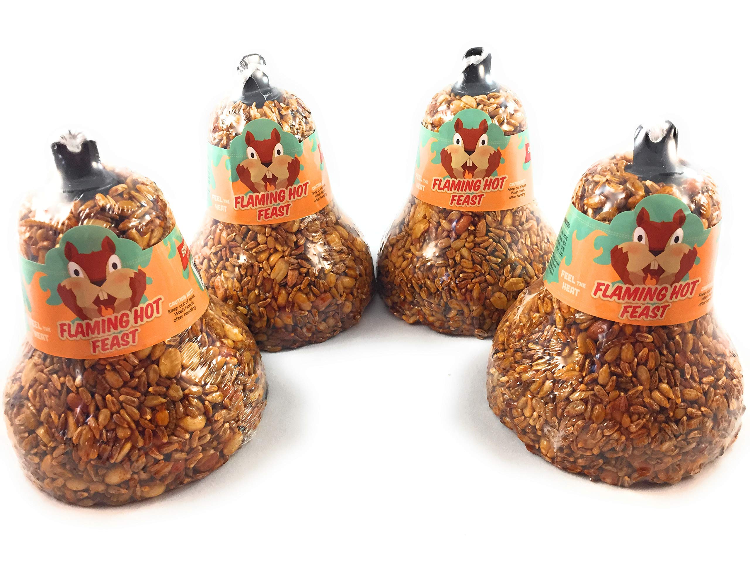 Mr. Bird Flaming Hot Feast seed bell 4-pack attracts a variety of wild birds