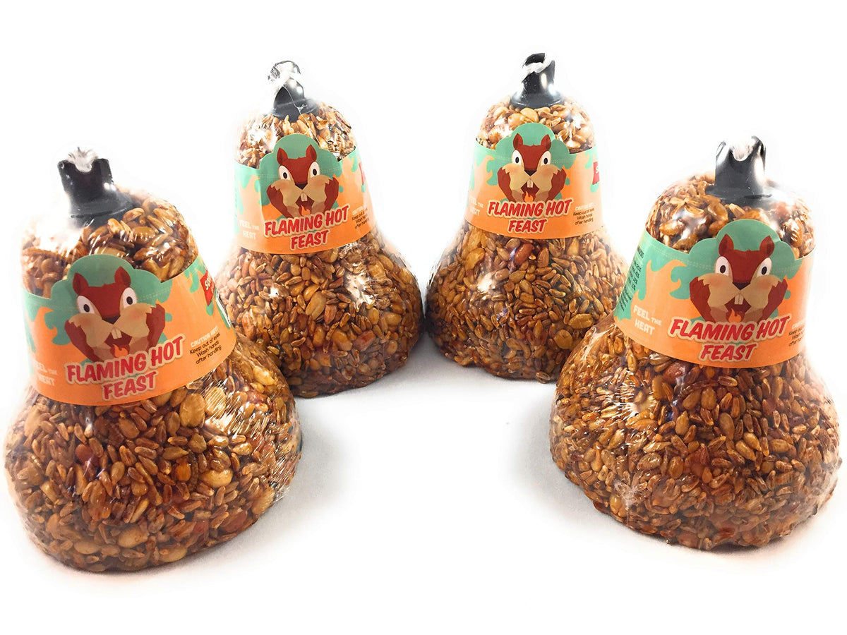 Mr. Bird Flaming Hot Feast seed bell 4-pack attracts a variety of wild birds