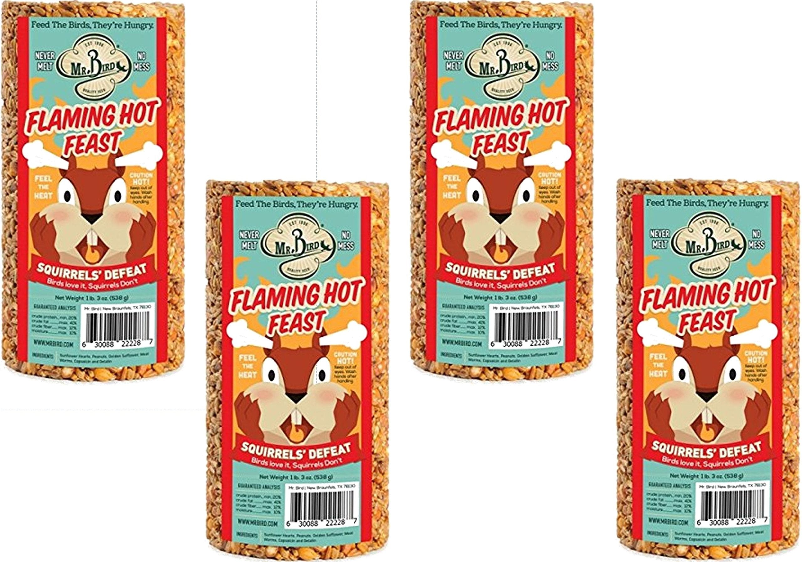 Mr. Bird Flaming Hot Feast cylinder hanging setup with EZFeeder compatibility