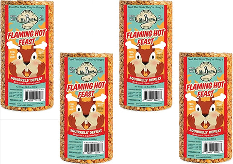 Mr. Bird Flaming Hot Feast cylinder hanging setup with EZFeeder compatibility