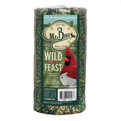 Mr. Bird Wild Bird Feast Cylinder on a feeder attracts backyard birds without mess