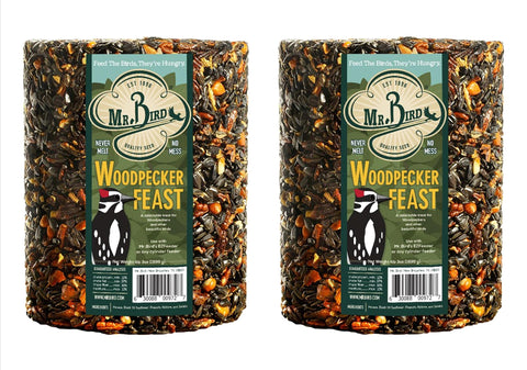 Mr. Bird Woodpecker Feast Bird-Feeding: birds enjoy a protein-rich mix at the feeder.