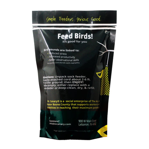 Mr. Canary All-season bird feeder supports year-round backyard bird watching.