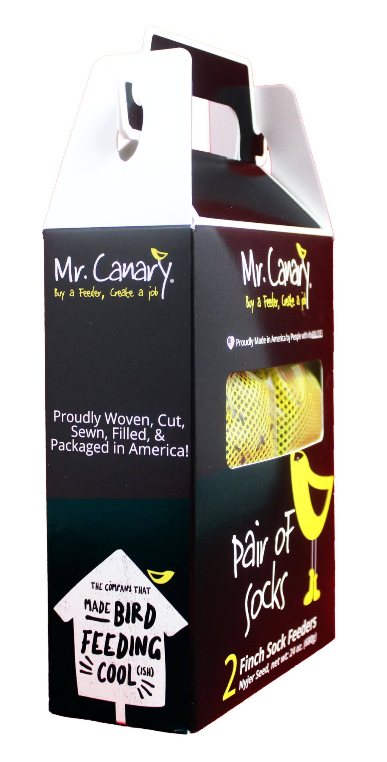 Mr. Canary mesh bags are woven and ready to hang for outdoor feeding
