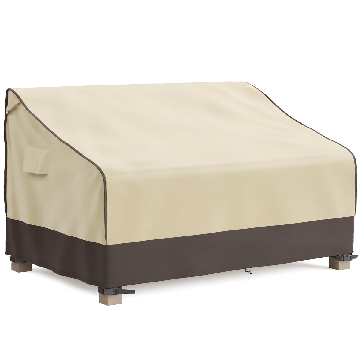 MR. COVER outdoor couch cover front view fitting a 60w sofa for secure protection.
