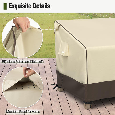 MR. COVER side vents reduce condensation for a drier seating area.
